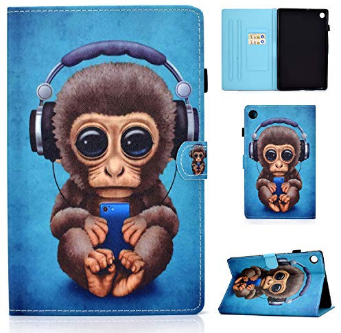Succtopy Custodia per Huawei MatePad T10S/T10 2020, PU Cover Tablet T10 9.7 AGR-L09 AGR-W09 Protettiva Slim Smart Protettiva Case Huawei T10S 10.1 AGS3-L09 AGS3-W09,Music Monkey