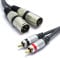 VITALCO Cavo Dual XLR Maschio a 2x RCA 3m Adattatore 3 pin Maschio XLR a Doppio RCA Maschio Connettore per Microfono Duplicatore Audio