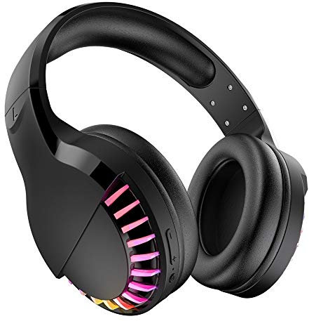 GYZLZZB Cuffie Bluetooth Subwoofer a Testa Integrale 5.0, Wireless/cablato Dual-modalità RGB Illuminazione Riduzione del Rumore Riduzione del Rumore Auricolare, Stereo Pieghevole con Microfono, Comp