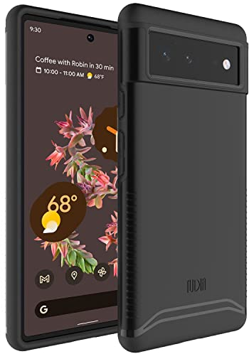 TUDIA DualShield kompatibel für Google Pixel 6 Hülle, [Merge] Stoßfestes Dual-Layer Dünn Hart TPU Militär Grade Schutzhülle für Google Pixel 6 - Matt Schwarz