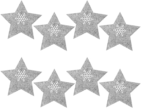VALICLUD Weihnachten Besteckhalter Bestecktasche Besteckbeutel: 8 Stücke Stern Form Besteckhülle Messer Geschirr Tasche Weihnachten Tischdeko Xmas Party Deko 15X15CM