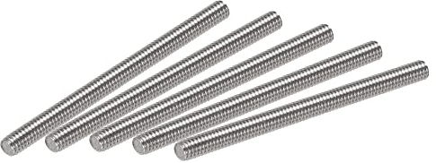 sourcing map 5 Stück M4 x 60 mm Vollgewindestange 304 Edelstahl Rechtsgewinde, M4-0.7 Gewindesteigung