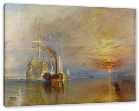 Pixxprint William Turner - The Fighting Temeraire, Größe: 60x40cm, Leinwandbild, fertig gespannt, Wandbild, Dekoration, Kunstdruck, kein Poster