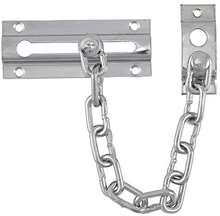 TIMCO Door Chain Security Lock - Allowing Reduced Opening Angle of The Door, for Your Added Security - Satin Chrome - 85mm