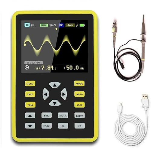 Fasizi Mini oscilloscopio Digitale Portatile con Schermo LCD da 2,4 con Larghezza di Banda di 100 MHz e frequenza di campionamento di 500 MS