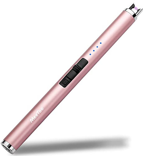 MeeToo Candle Lighter Electric Lighter Rechargeable USB Type-C Lighters for Candle BBQ Camping Fireworks (Rose Gold)