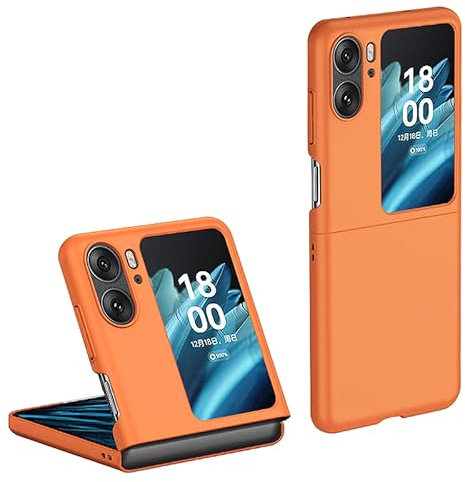 Topme Hard Skin Phone Case for OPPO Find N2 Flip 6.8, Polycarbonate Shockproof Protect Cover Holster Sleeve - Orange