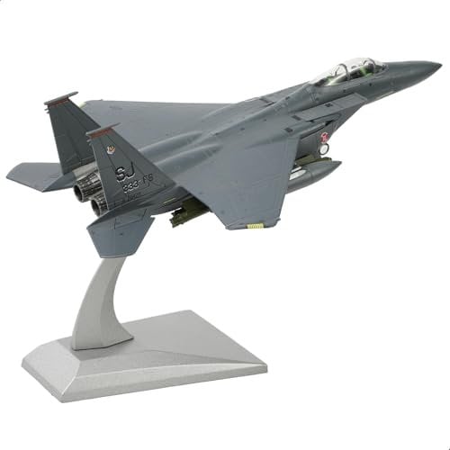 NUOTIE Classic American Eagle F-15E Twin-Engine Fighter Pre-build Model Kits 1:100 Aircraft Alloy Diecast Airplane Military Display Model Aircraft for Collection or Gift