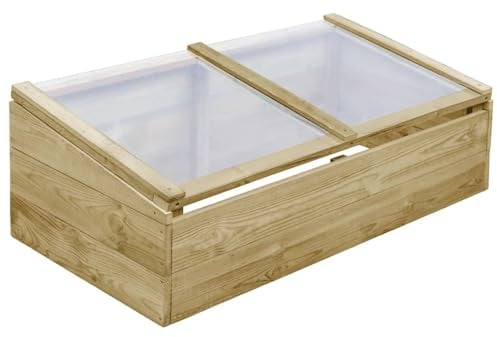 JUNZAI Gewächshaus, Wintergarten Bausatz, Tomatenhaus, Treibhaus, Garten, Greenhouse, Gartengewächshäuser, Anlehngewächshaus, Imprägniertes Kiefernholz 100 x 50 x 35 cm