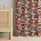 Vorhänge beige Blickdicht Verdunkelung Gardinen - Orangen mit Blätterranken - Tropical Blumen Thermovorhang modern Gardinenschal 250x130 cm