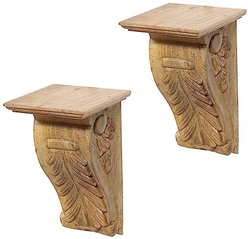 Marrakesch 2er Set Wandregal aus Holz massiv 25cm Vintage Hängeregal Yuka als Wanddeko im Wohnzimmer & Flur