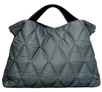 Gesteppte Puffy Tote mit versteckten Griffen oben Große Puffer Tote Gesteppte Umhängetasche Große Puffy Duffle Quilted Shopper Puffy Weekender, grau