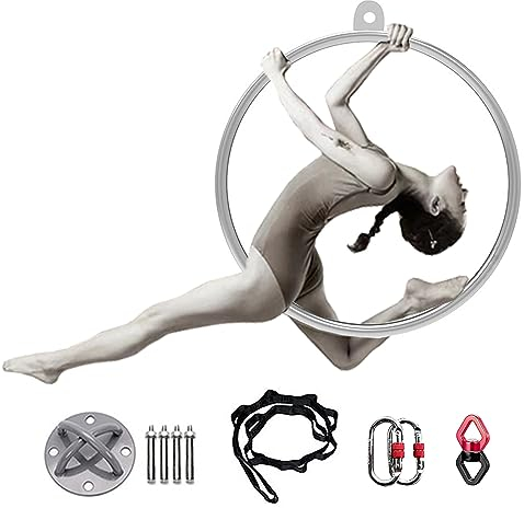 Aerial Hoop Ring Single Point Aerial Hoop Set für Erwachsene, Home Fitnessstudio Yoga Ring Lyra Hoop, Akrobatischen Tanz Fitness Gewichtsverlust Kunst Metall Reifen, Gymnastik Training ( Size : Diamet