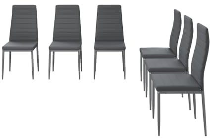 Vicco Esszimmerstuhl Grand, Grau, 42.5 x 48 cm 6er Set