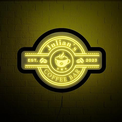 Benutzerdefiniertes Kaffeebar Neonschild, Neon Kaffeebarschild Für Die Küche, Kaffeebarschild Dekoration LED, Kaffeebarschild Klein, Kaffeebarschild Personalisiert