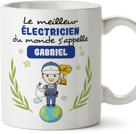 Mugffins Tasses Personnalisables pour ÉLECTRICIEN homme - En Français - Cadeau Personalisé- Tu Meilleur du Monde - 11 oz / 330 ml