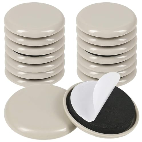 Juego de 16 (Redondos, 5cm),Deslizadores de Muebles,Tacos Almohadillas Deslizantes Autoadhesivas,Correderas para Mover Muebles,Protectores de Suelo para pies de Muebles enmoquetados