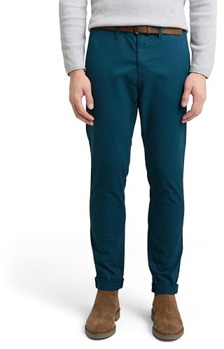 Tom Tailor Denim Herren Slim Chino Hose mit Gürtel