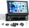 SIXTOP 1 din Bluetooth Autoradio mit versenkbarem Bildschirm, 7 Zoll Single Din Radio mit Carplay Android Auto Mirrorlink Bluetooth Freisprecheinrichtung FM Type-C 2USB AUX EQ MIC SWC+Rückfahrkamera