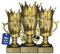 pokal-fabrik.de - Pokale 3er Set mit Gravur Wunschtext in Gold in 3 Größen - personalisierte Auszeichnung & Sport Emblem nach Wahl - inkl. Marmorsockel - Geschenk-Trophäe | Pokal Kinder