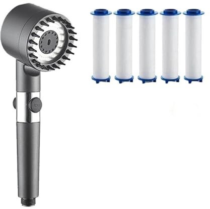 Ion Drops Shower Head,Adjustables Pressure Turbocharge Handheld Shower Head,with Hose and Filter,4 Spray Mode