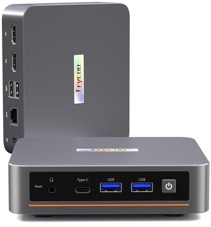 Trycco WI-6 Mini PC 13th Gen N150 (3,6 GHz), 16GB RAM/ 512GB SSD, DDR4/Type-C/Dual HDMI, Mini-Desktop-Computer WiFi5 4K/60Hz Triple-Display USB3.2/BT4.2, Mini-Computer für Zuhause, Business & Büro