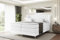ALTDECOR Boxspringbett mit Silber Füßen, Matratze und Lattenrost, Topper, Polsterbett mit Bettkasten, Bett mit Stauraum H3- und H4- Matratze, Doppelbett -Vila-FS KING-180x200 - Weiß Kunstleder