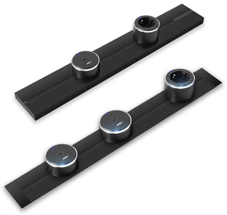 Luxus-Time Flexibles Steckdosen & USB Schienensystem Stromschiene modular Aufputz Unterputz Power Track Aufbauschiene (Unterputz Schiene 40cm)