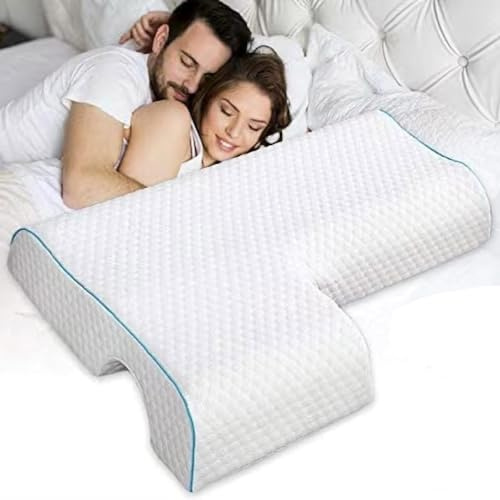 Pärchen-Kissen, Paare, spezielle Druck-Memory-Foam-Kissen zum Schlafen, Nackenkissen mit Bogen-Design, atmungsaktives langsames Rückpralldruckkissen für Schlafen, Armdruck (B)