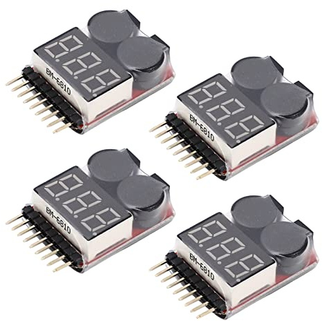 Changor 4 Stück Lipo-Batteriespannungsprüfer-, 2-in-1 1-8S
