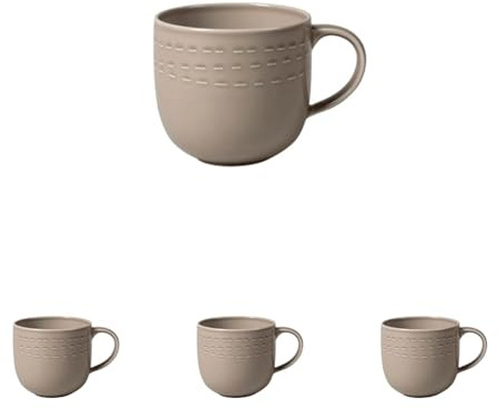 Villeroy & Boch it's my moment Tasse, 500 ml, Premium Porzellan, Braun, 1 Stück (4er Pack)