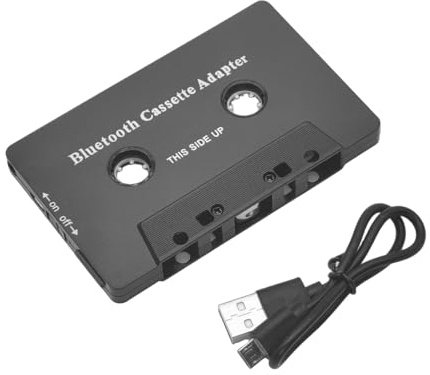 KFZ Kassettenadapter, Bluetooth 5.0 Kassetten Adapter für Autoradio zu AUX Empfänger Kassette, Drahtloser Auto Audio Cassette mit Freisprecheinrichtung für schmale/abnormale Kassettenfächer BT003