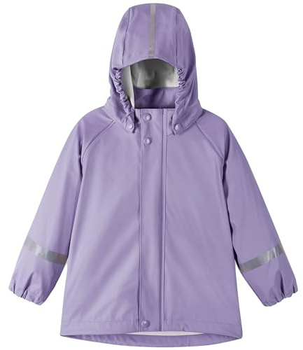 Reima - Lampi Regenjacke für Kinder Wasserdicht - Jacke für Jungen und Mädchen, Reißverschluss vorne, Abnehmbare Kapuze, Reflektierende Details, Maschinenwaschbar - Blooming Lilac, 104