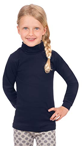 Trigema Damen Mädchen Langarm Ski/Sport-Rolli Pullover, Navy, 92 EU