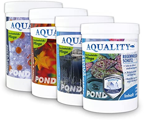 AQUALITY Gartenteich Herbst & Winter Komplett Spar-Set (GRATIS Lieferung in DE - 1. Herbst- & Winterschutz - 2. Teichschutzsalz - 3. AQUABALLS - GRATIS: 4. Regenwasserschutz), Set-Größe:Set 1000