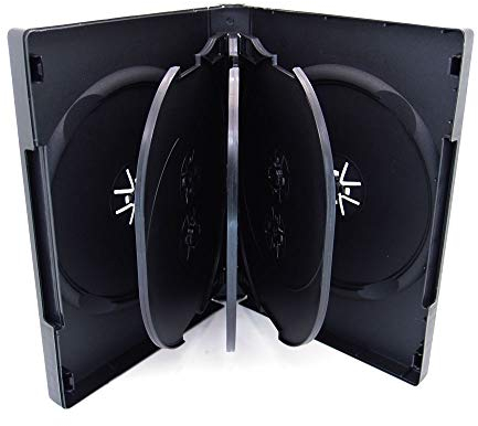 Maxtek Custodie per DVD a 8 dischi neri con 3 vassoi e custodia trasparente Outter