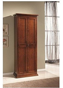 Mueble, armario zapatero de madera, 2 puertas, estilo rústico, color nogal, almacenamiento para zapatos
