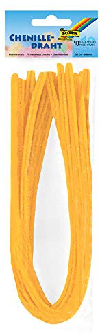 folia 77817 - Chenilledraht, Pfeifenputzer, 10 Stück in ocker, Durchmesser 8 mm und 50 cm lang, ideal für Kinder zum Basteln und Gestalten von Tieren, Figuren und anderen Formen