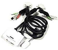 BeMatik - Kompakter USB DVI KVM-Switch Audio 1KVM zu 2CPU
