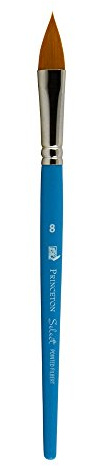Princeton Select Artist, Mixed-Media Brushes for Acrylic, Oil, Watercolor Series 3750, Pointed Filbert Synthetic, Size 8
