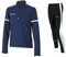 Airtracks Herren Winter Laufset Thermo Laufhose Lang Laufshirt Langarm Sweatshirt Pro Fleece Funktionsshirt Sport Langarmshirt Jogginghose Leggins - blau - M