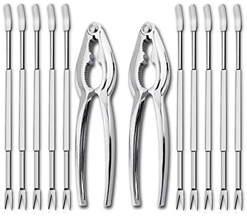Artcome 12-teiliges Meeresfrüchte Werkzeug Set mit 2 Hummer Krabben Cracker und 10 Gabeln Nusscracker Set