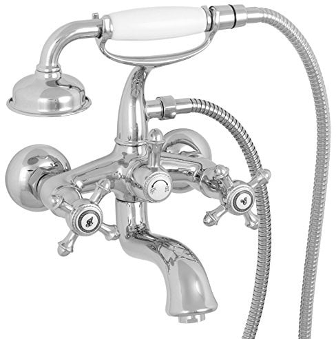 Welfenstein Nostalgie Wannenarmatur WA-NV Retro Zweigriffmischer Kreuzgriff