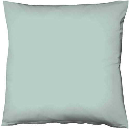 fleuresse Mako-Satin-Kissenbezug Uni Colours Aqua 6078 Größe 40 x 80 cm