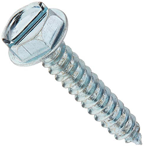 The Hillman Group 41020 Hex Washer Head Slotted Sheet Metal Screw, 10-Inch x 1-Inch, 50-Pack