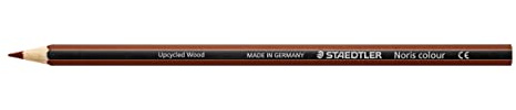 STAEDTLER Buntstifte Noris colour, van dyke brown, rutschfeste Soft-Oberfläche, hohe Bruchfestigkeit, Made from Upcycled Wood, intensive Farben, Sechskantformat, 12 Farbstifte, 185-76
