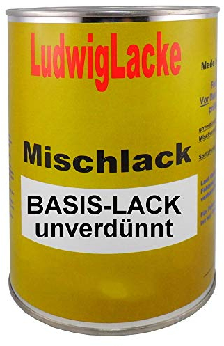 LudwigLacke 1 Liter unverdünnter Basislack Reflex Silver Farbcode LA7W oder 8E oder 8E8E Baujahr 1997-2013 Metallic Lack (geeignet für VW)
