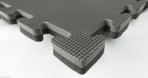 dirty pro tools THICK EVA INTERLOCKING FLOOR MATS GYM JUDO EXERCISE MARTIAL ARTS SPORTS BOXING GREY/BLACK (6 mats 6 square meters)