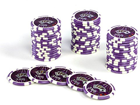 50 Poker-Chips Laser-Chips Ocean-Champion-CHIP Kanten abgerundet 12g Metallkern Poker Texas Hold`em Black Jack Roulette Token Jeton Wert 1-10000 wählbar (Wert 500)