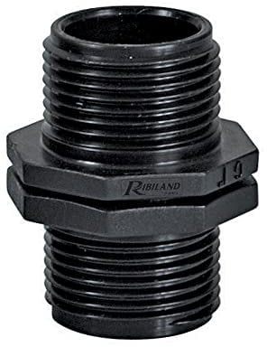 Ribimex PRRED1X1 Raccordo Plastica, M, 1, Nero, 6x4x4 cm